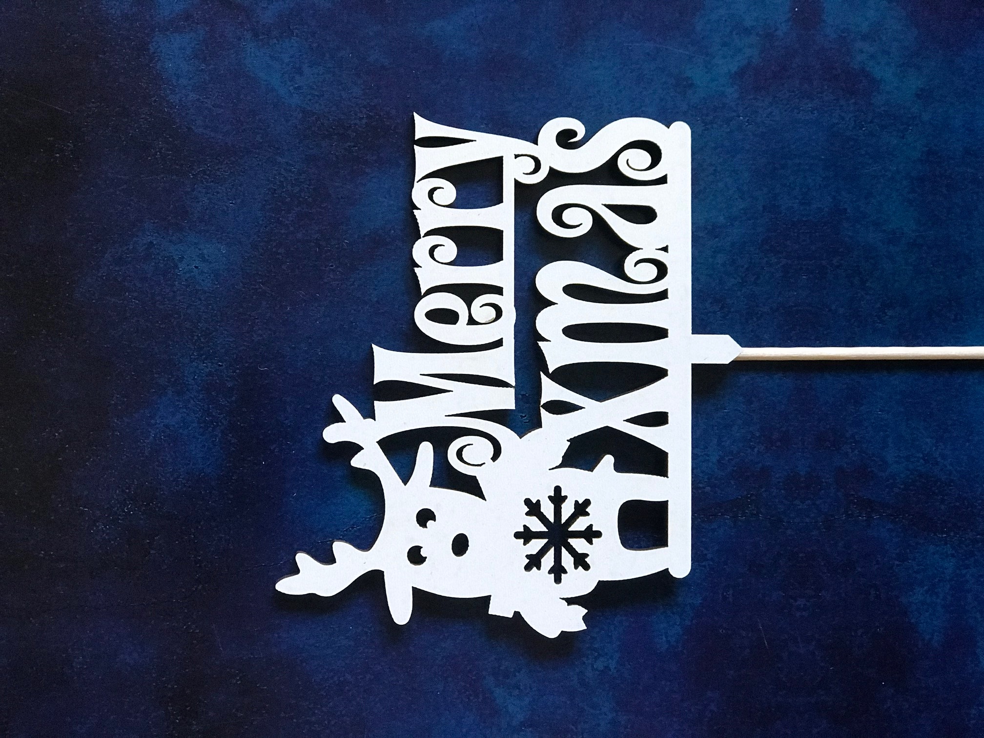 Toper Merry Xmas s jelenom za tortu ili cvjetnu dekoraciju 167